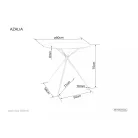 Azalea asztal, aranysárga, üveg