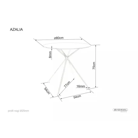 Azalea asztal, aranysárga, üveg