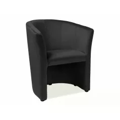 TM-1 bársony fotel, 67X60, fekete