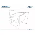 Molly 1 Bársony Fotel, wenge, bézs