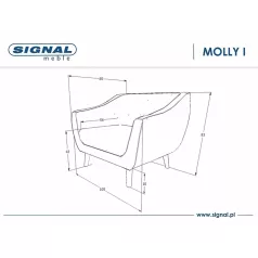 Molly 1 Bársony Fotel, wenge, bézs