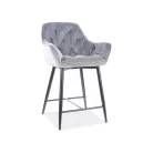 Cherry H-2 bársony bárszék, fekete, szürke