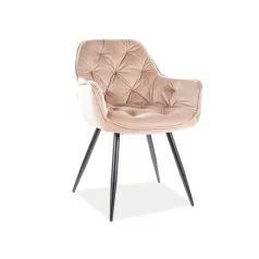 Cherry bársony szék, fekete, bézs