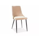 Zongora B bársony szék, fekete, bézs