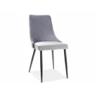 Zongora B bársony szék, fekete, szürke