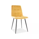 Mila bársony szék, fekete, curry