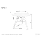 Tetis asztal, fekete, tölgy