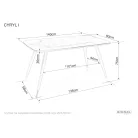 I. Cirill asztal, 140X80, fekete, fekete