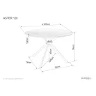 Aster asztal, fekete, tölgy