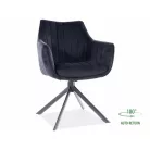 Azalea bársony szék, fekete, fekete