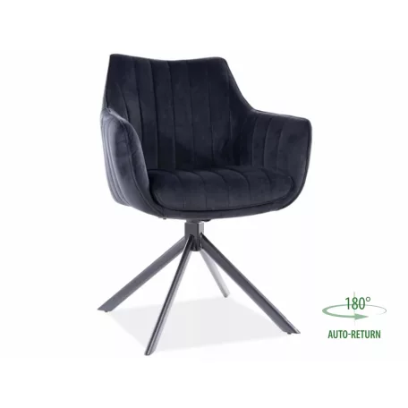 Azalea bársony szék, fekete, fekete