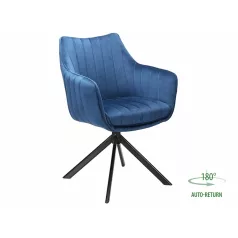 Azalea bársony szék, fekete, tengerészkék