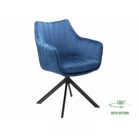 Azalea bársony szék, fekete, tengerészkék