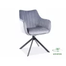 Azalea bársony szék, fekete, szürke