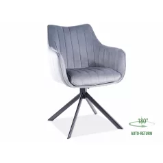 Azalea bársony szék, fekete, szürke