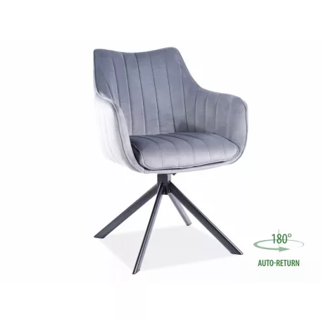 Azalea bársony szék, fekete, szürke