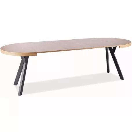 Domingo asztal, 100X100, fekete, tölgy