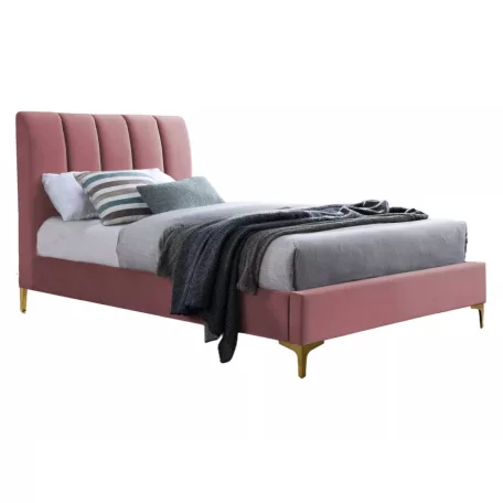 Mirage bársony ágy, 219X165, antik rózsaszín