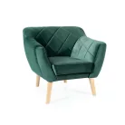 Karo 1 bársony wenge fotel, wenge, zöld