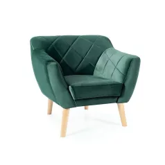 Karo 1 bársony wenge fotel, wenge, zöld