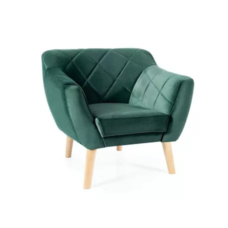Karo 1 bársony wenge fotel, wenge, zöld