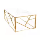 Escada A II dohányzóasztal, 120X60, aranysárga, fehér