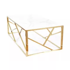 Escada A II dohányzóasztal, 120X60, aranysárga, fehér