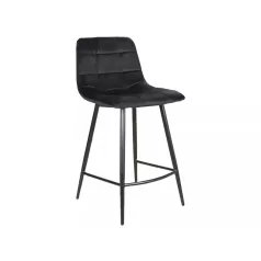 Mila H-2 bársony bárszék, fekete, fekete