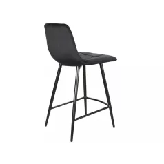 Mila H-2 bársony bárszék, fekete, fekete