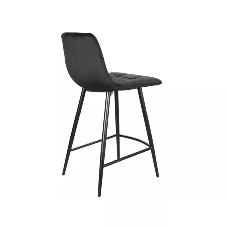 Mila H-2 bársony bárszék, fekete, fekete