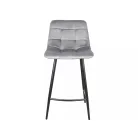 Mila H-2 bársony bárszék, fekete, szürke