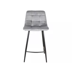 Mila H-2 bársony bárszék, fekete, szürke