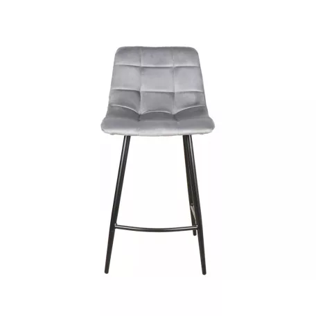 Mila H-2 bársony bárszék, fekete, szürke