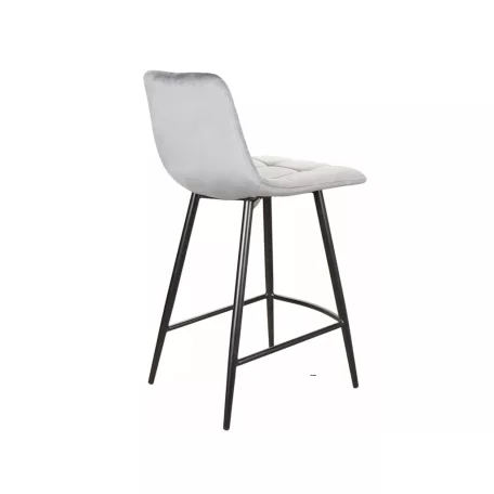 Mila H-2 bársony bárszék, fekete, szürke