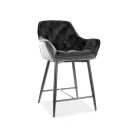 Cherry H-2 bársony bárszék, fekete, fekete