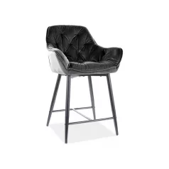 Cherry H-2 bársony bárszék, fekete, fekete