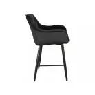 Cherry H-2 bársony bárszék, fekete, fekete