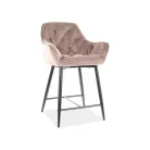 Cherry H-2 bársony bárszék , fekete, bézs