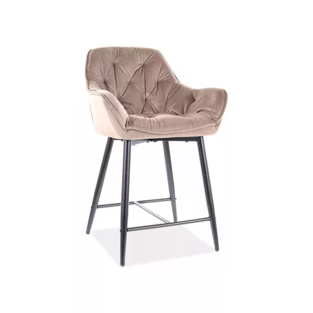 Cherry H-2 bársony bárszék , fekete, bézs