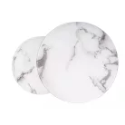 Atlanta B dohányzóasztal szett, króm, fehér