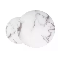 Atlanta B dohányzóasztal szett, króm, fehér