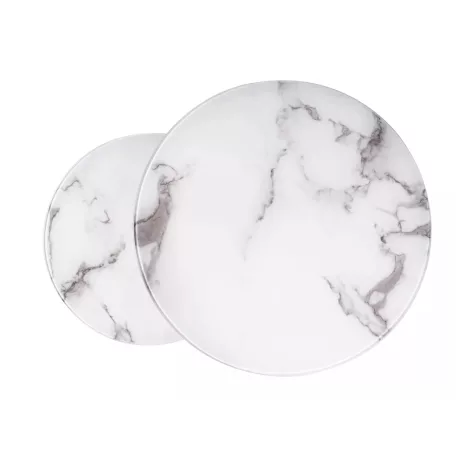 Atlanta B dohányzóasztal szett, króm, fehér