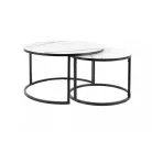 Atlanta C dohányzóasztal szett, fekete, fehér