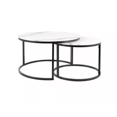 Atlanta C dohányzóasztal szett, fekete, fehér