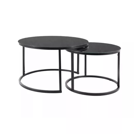 Atlanta D dohányzóasztal szett, fekete, fekete