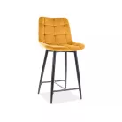 Chic H-2 bársony bárszék, fekete, curry