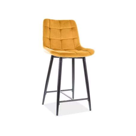 Chic H-2 bársony bárszék, fekete, curry