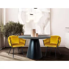 Angel 120 asztal, matt fekete, szürke