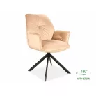 Boogie II bársony szék, fekete, bézs
