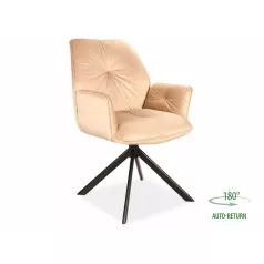 Boogie II bársony szék, fekete, bézs